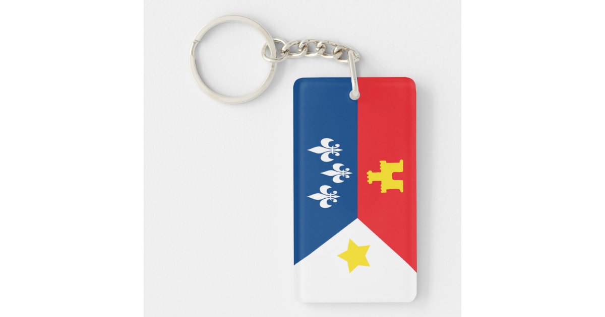 Acadian Flag Keychain// Louisiana Keychain// Cajun Keychain// 