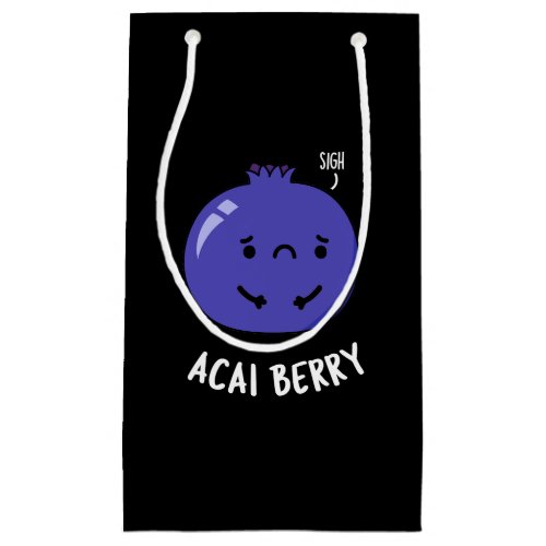 Acai Berry Funny Fruit Pun Dark BG Small Gift Bag