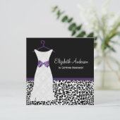 Acai Purple Gown Leopard PrintBridal Shower Invitation (Standing Front)