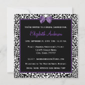 Acai Purple Gown Leopard PrintBridal Shower Invitation (Back)