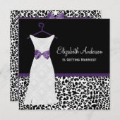 Acai Purple Gown Leopard PrintBridal Shower Invitation (Front/Back)