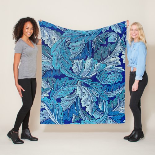 Acanthus Blue William Morris Fleece Blanket