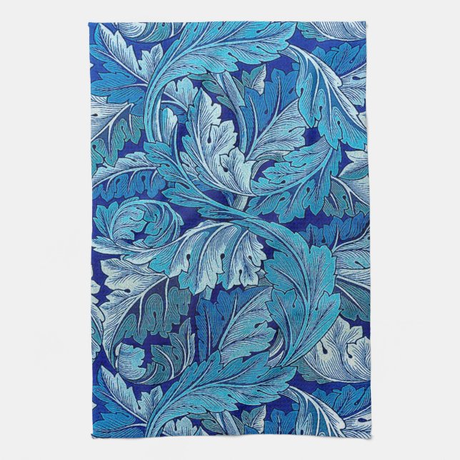 Acanthus Blue, William Morris Kitchen Towel (Vertical)