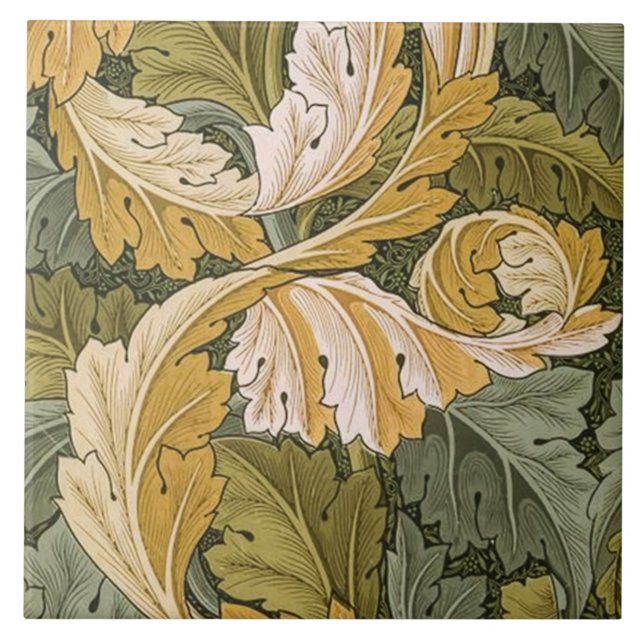 Acanthus designed by William Morris 1875 Tile (Front)