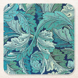 Acanthus Green Square Paper Coaster