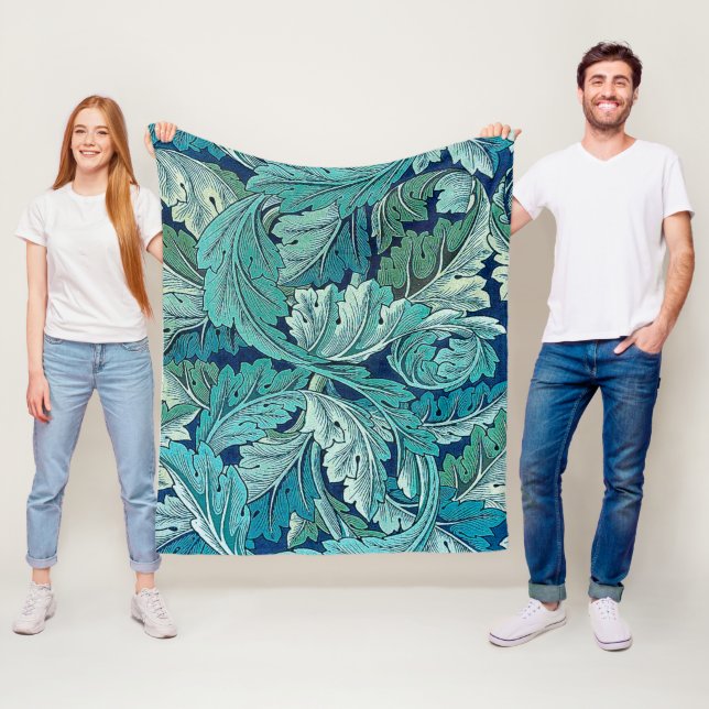 Acanthus Green, William Morris Fleece Blanket (In Situ)