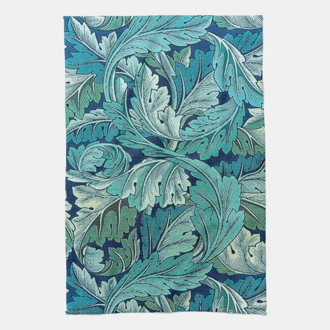 Acanthus Green, William Morris Kitchen Towel (Vertical)