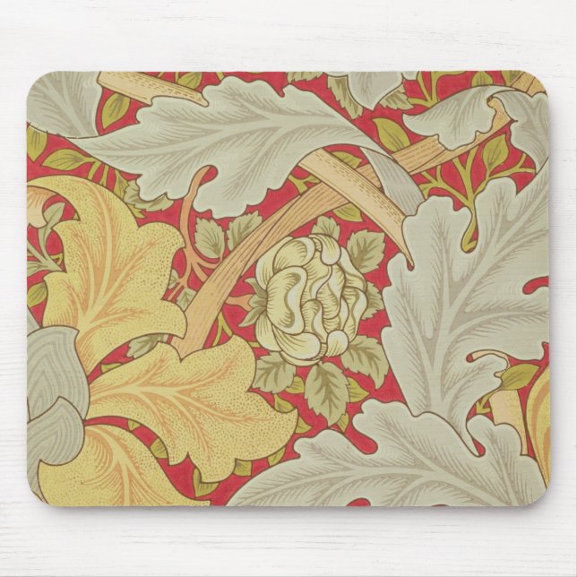 Acanthus leaves and wild rose on a crimson backgro mouse pad (Front)