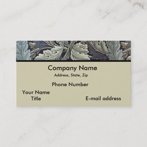 Customizable Acanthus Leaves Business Card Template