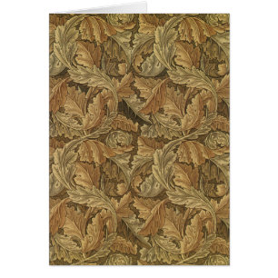 Acanthus Leaves by William Morris, Antique Textile Cards