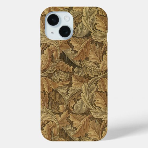 Acanthus Leaves by William Morris Antique Textile iPhone 15 Case