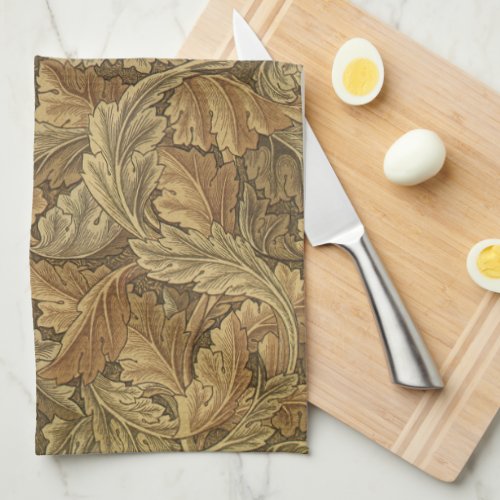 Acanthus Leaves by William Morris Antique Textile Kitchen Towel