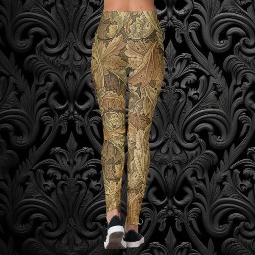 Acanthus Leaves by William Morris, Antique Textile Leggings