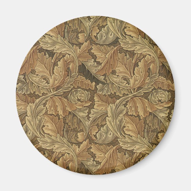 Acanthus Leaves by William Morris, Antique Textile Magnet (Front)