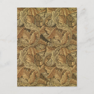 Acanthus Leaves by William Morris, Antique Textile Postcard