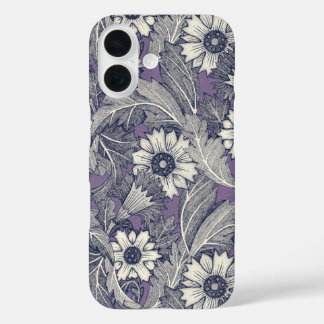 acanthus navy blue violet iPhone 16 case