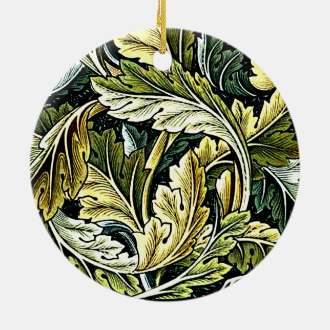 Acanthus, popular William Morris patterb Ceramic Ornament (Back)