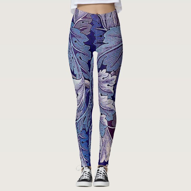 Acanthus Purple, William Morris Leggings (Front)