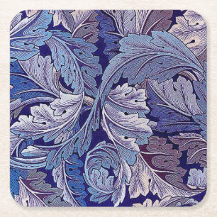 Acanthus Purple, William Morris Square Paper Coaster