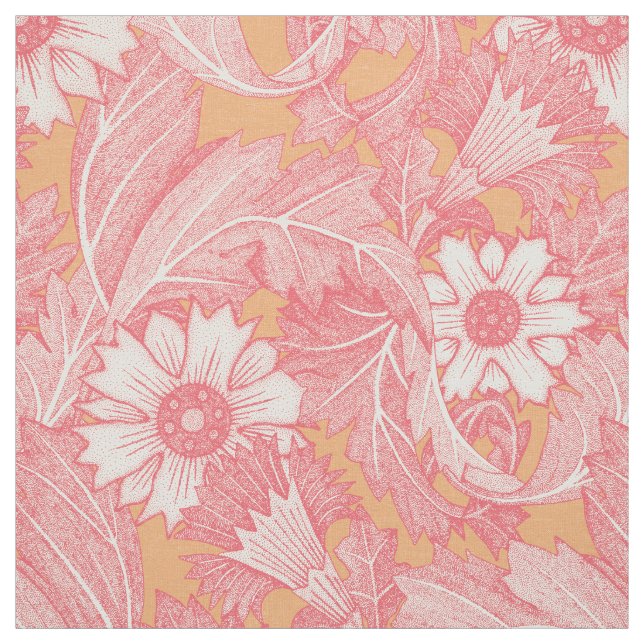 acanthus rose cantaloupe fabric (Swatch)