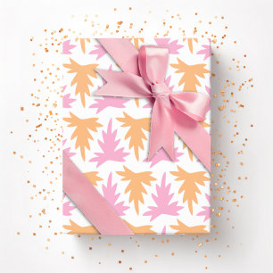 Acanthus Row in Pink and Orange Wrapping Paper