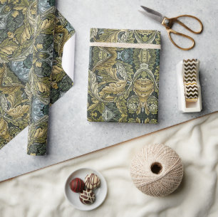 Acanthus Vintage Floral Pattern by William Morris Wrapping Paper