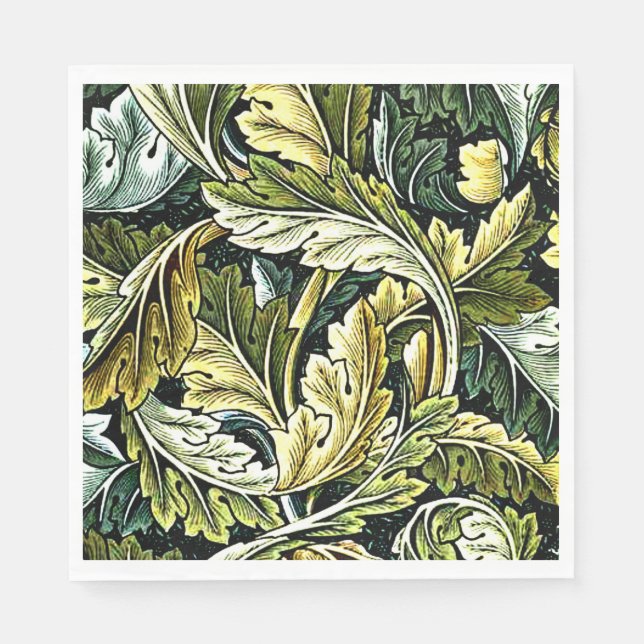 Acanthus, vintage William Morris pattern,  Napkins (Front)
