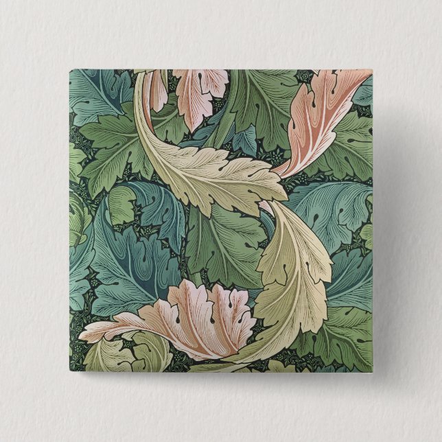 'Acanthus' wallpaper design, 1875 Button (Front)