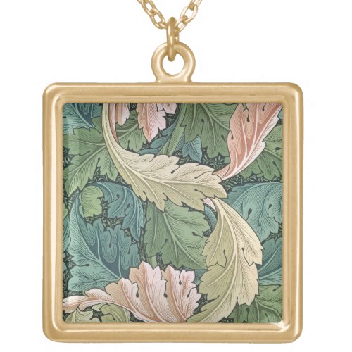 Acanthus wallpaper design 1875 Gold Plated Necklace