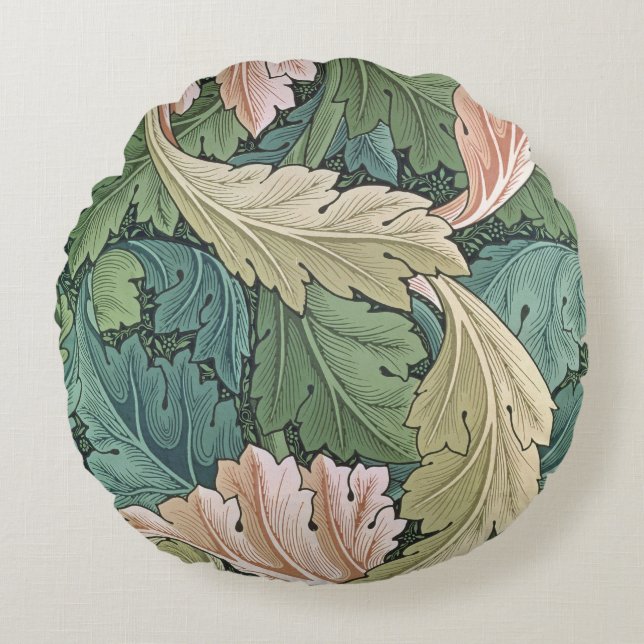 'Acanthus' wallpaper design, 1875 Round Pillow (Front)
