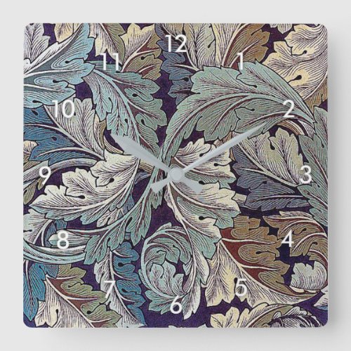 Acanthus William Morris Square Wall Clock