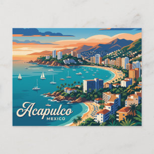 Acapulco Bay Mexico Postcard