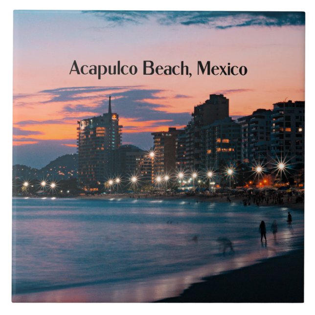 Acapulco Beach, Mexico Ceramic Tile (Front)