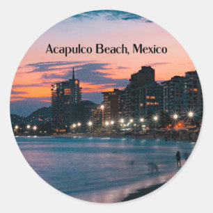 Acapulco Beach, Mexico Classic Round Sticker