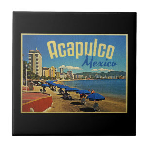 Acapulco Mexico Vintage Travel Ceramic Tile