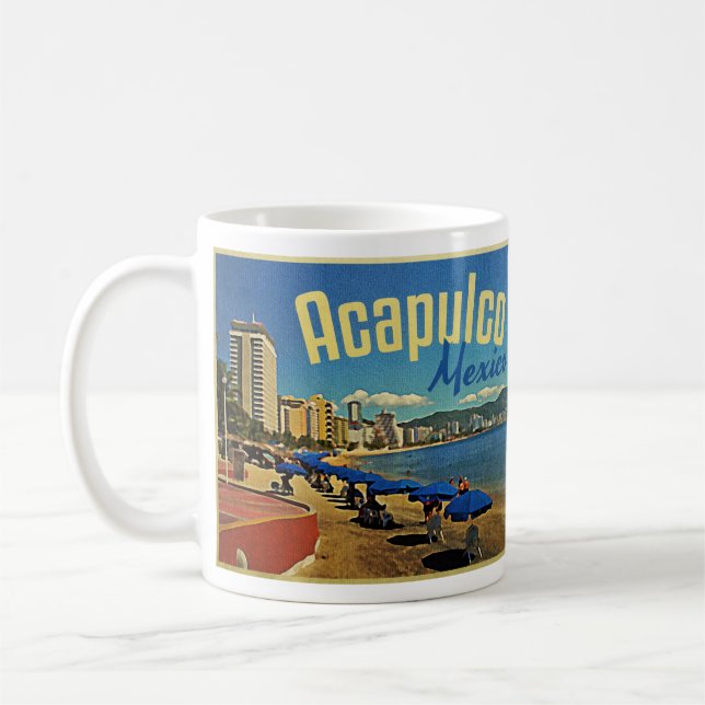 Acapulco Mexico Vintage Travel Coffee Mug (Left)
