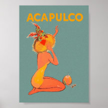 Acapulco Mexico Vintage Travel Poster