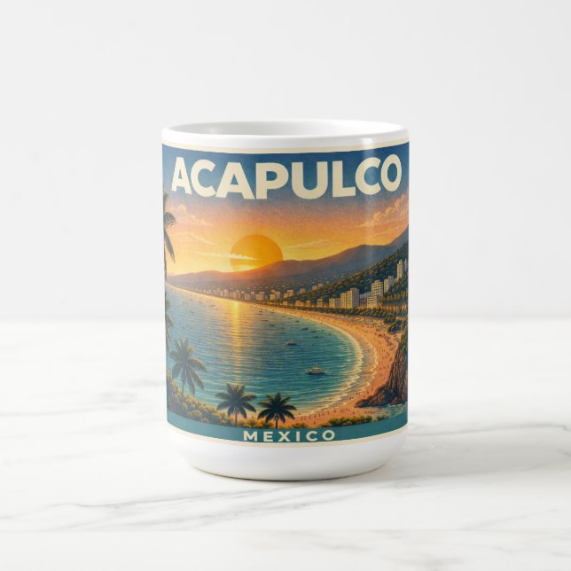 Acapulco Vintage Travel Poster Mug (Center)