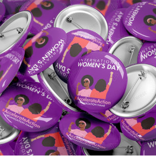 Accelerate Action International Women's Day 2026 Button
