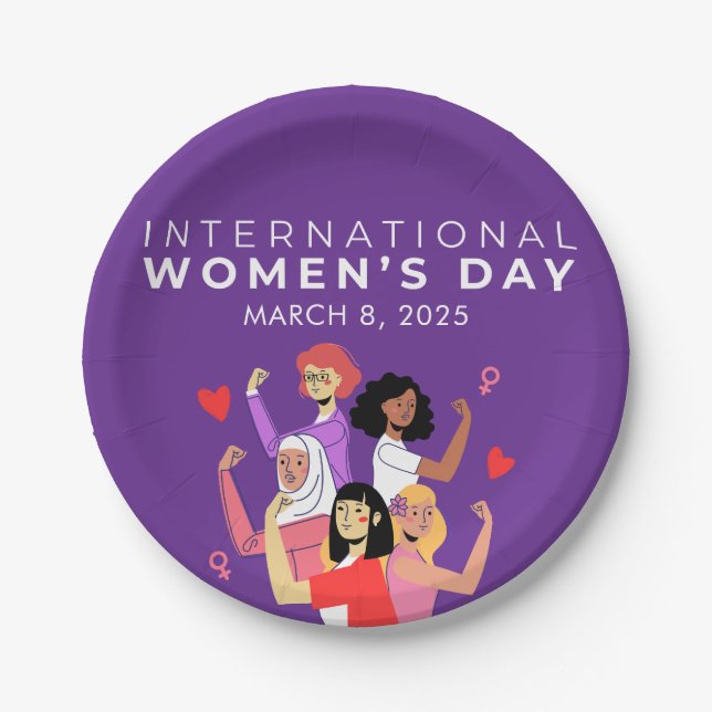 Accelerate Action International Women's Day 2026 Paper Plates (Front)