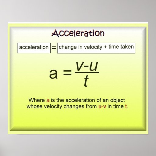 Acceleration, Math, Science, Physics Poster | Zazzle