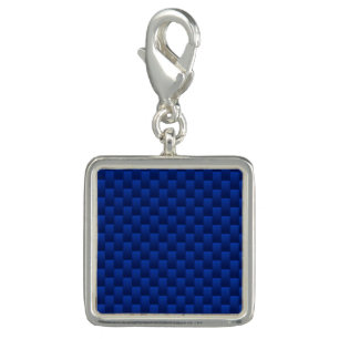 Accent Blue Carbon Fiber Like Print Background Charm