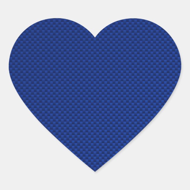Accent Blue Carbon Fiber Like Print Background Heart Sticker (Front)