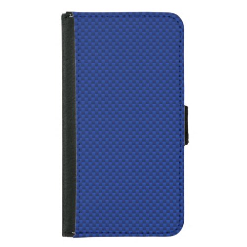Accent Blue Carbon Fiber Like Print Background Samsung Galaxy S5 Wallet Case