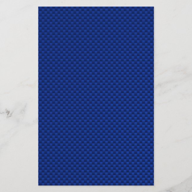 Accent Blue Carbon Fiber Like Print Background Stationery (Front)