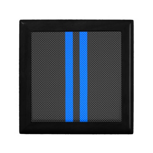 Accent Blue Carbon Fiber Style Racing Stripes Gift Box