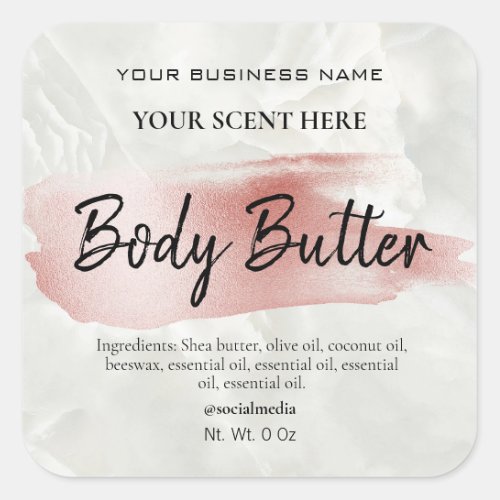 Accent Brush Stroke Marble Body Butter Labels