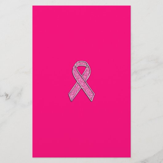 Accent Chrome Glitter Style Pink Ribbon Awareness (Front)
