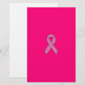 Accent Chrome Glitter Style Pink Ribbon Awareness (Front/Back)