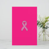 Accent Chrome Glitter Style Pink Ribbon Awareness (Standing Front)